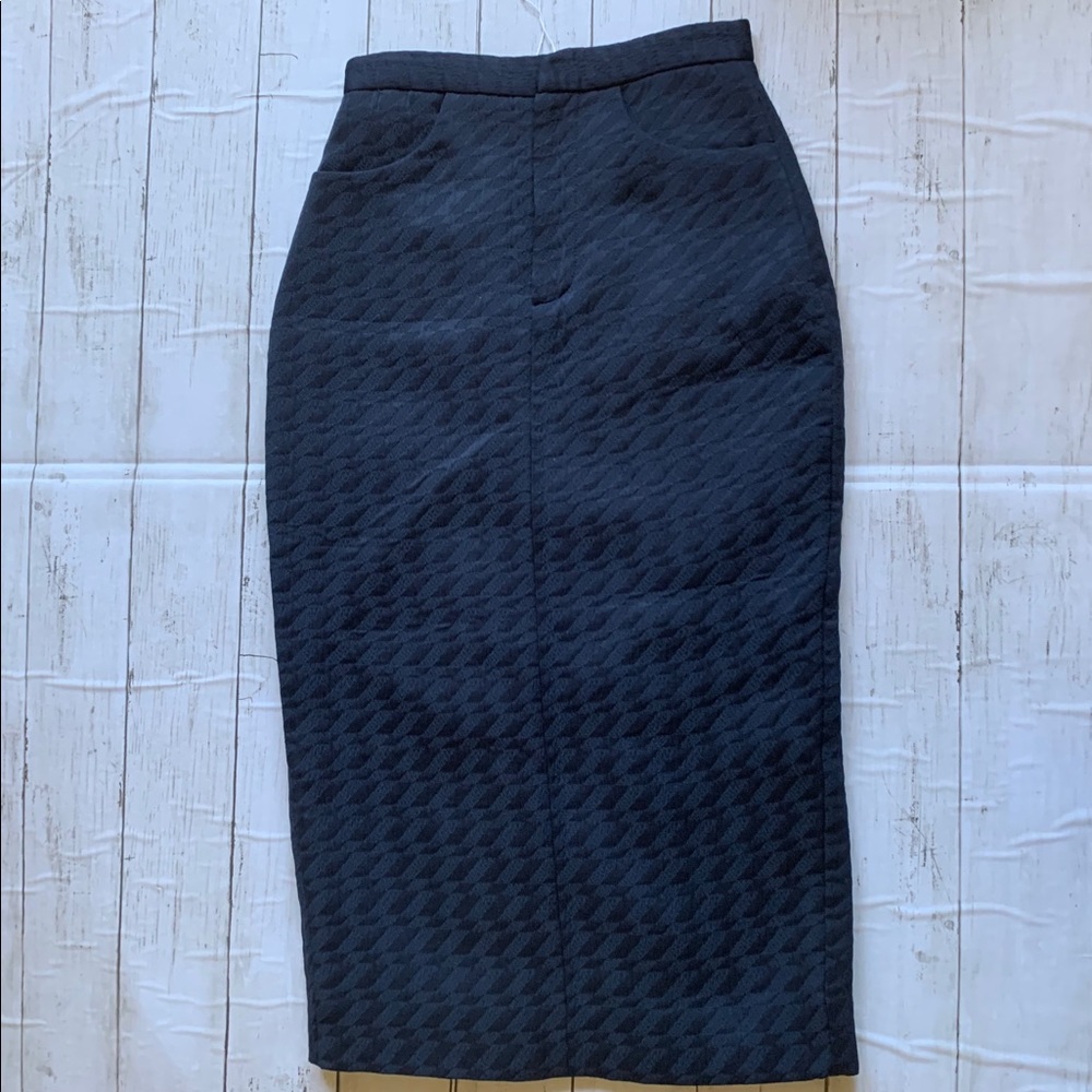 In God We Trust Navy Pencil Skirt